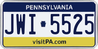 PA license plate JWI5525