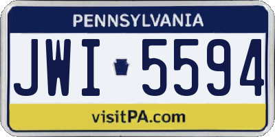 PA license plate JWI5594