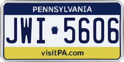 PA license plate JWI5606