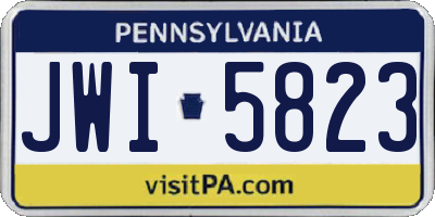 PA license plate JWI5823