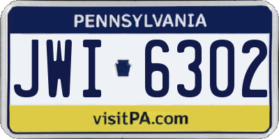 PA license plate JWI6302