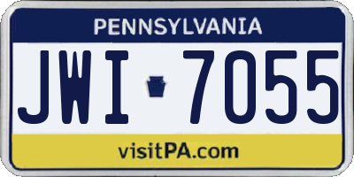 PA license plate JWI7055