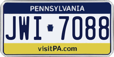 PA license plate JWI7088