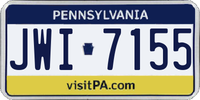 PA license plate JWI7155