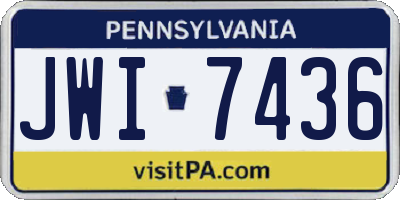 PA license plate JWI7436