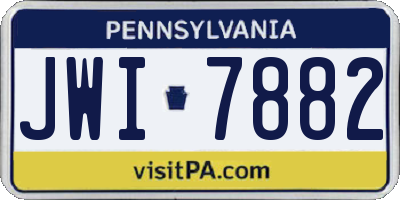 PA license plate JWI7882