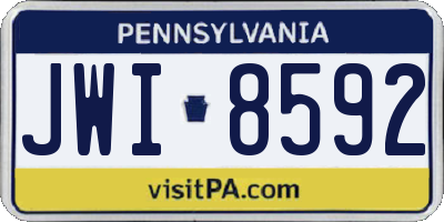 PA license plate JWI8592