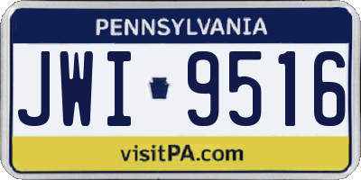 PA license plate JWI9516