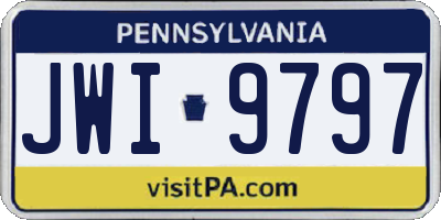 PA license plate JWI9797