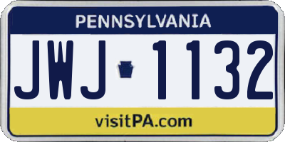 PA license plate JWJ1132