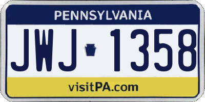 PA license plate JWJ1358