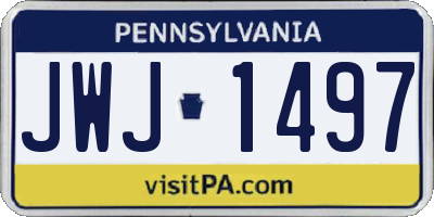PA license plate JWJ1497