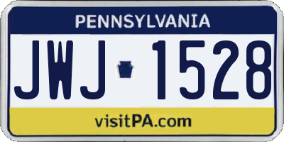 PA license plate JWJ1528