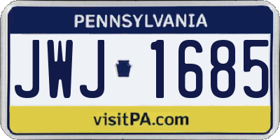 PA license plate JWJ1685