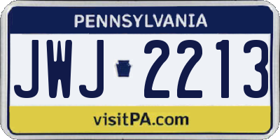PA license plate JWJ2213