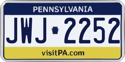 PA license plate JWJ2252