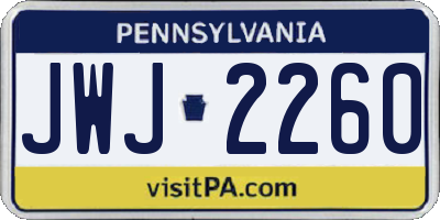 PA license plate JWJ2260