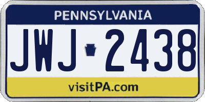 PA license plate JWJ2438