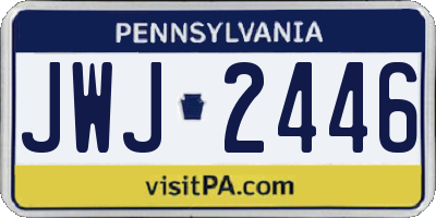PA license plate JWJ2446