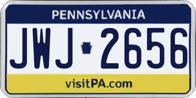 PA license plate JWJ2656