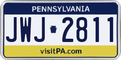 PA license plate JWJ2811