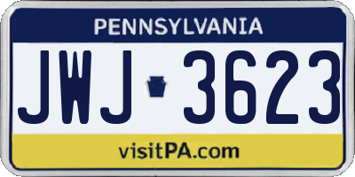 PA license plate JWJ3623