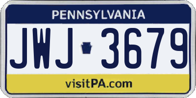 PA license plate JWJ3679