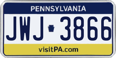 PA license plate JWJ3866