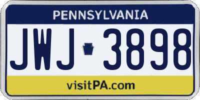 PA license plate JWJ3898