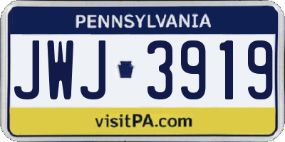 PA license plate JWJ3919