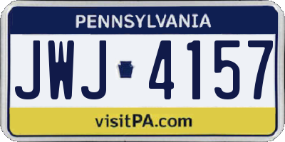 PA license plate JWJ4157