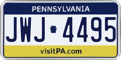 PA license plate JWJ4495