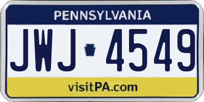 PA license plate JWJ4549