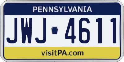 PA license plate JWJ4611