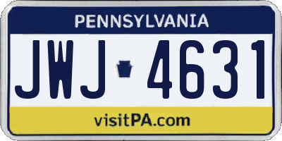 PA license plate JWJ4631