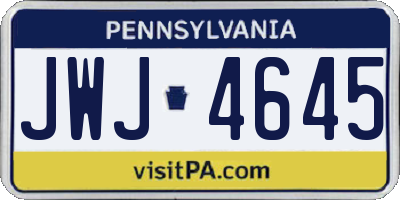 PA license plate JWJ4645