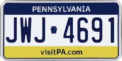 PA license plate JWJ4691