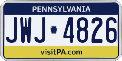 PA license plate JWJ4826