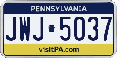 PA license plate JWJ5037