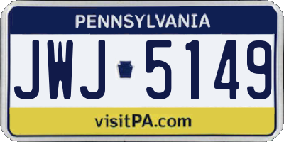 PA license plate JWJ5149