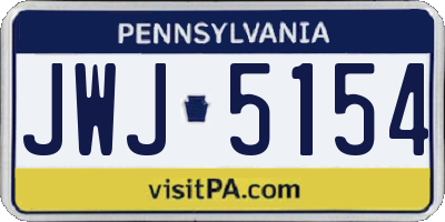 PA license plate JWJ5154