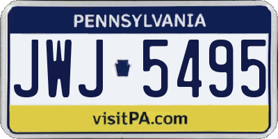 PA license plate JWJ5495