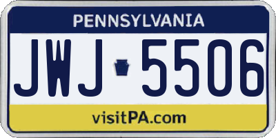 PA license plate JWJ5506