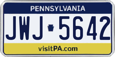 PA license plate JWJ5642