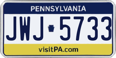 PA license plate JWJ5733