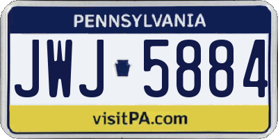 PA license plate JWJ5884