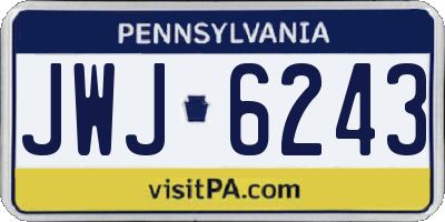 PA license plate JWJ6243