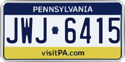 PA license plate JWJ6415