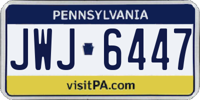 PA license plate JWJ6447