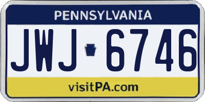 PA license plate JWJ6746